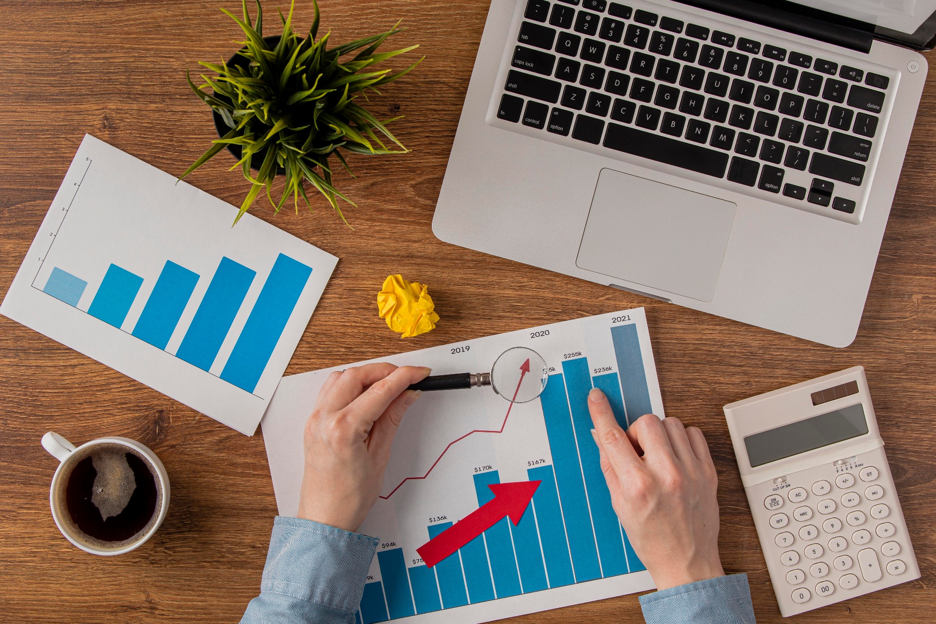 Performance marketing dashboard showing growth metrics