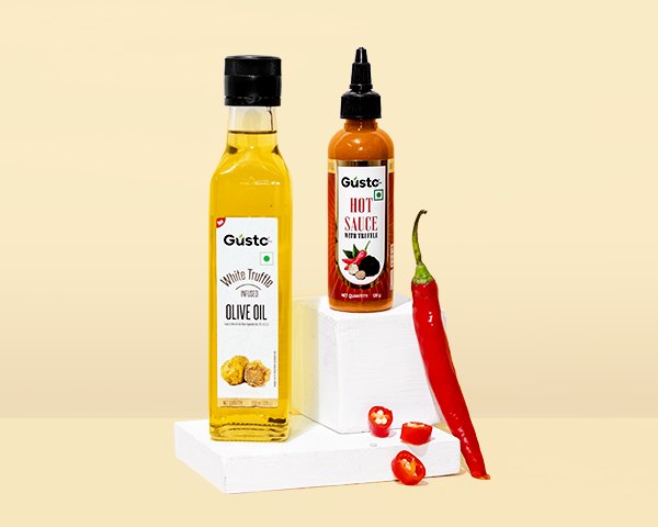 Gusto truffle olive oil product photography by Team TSB