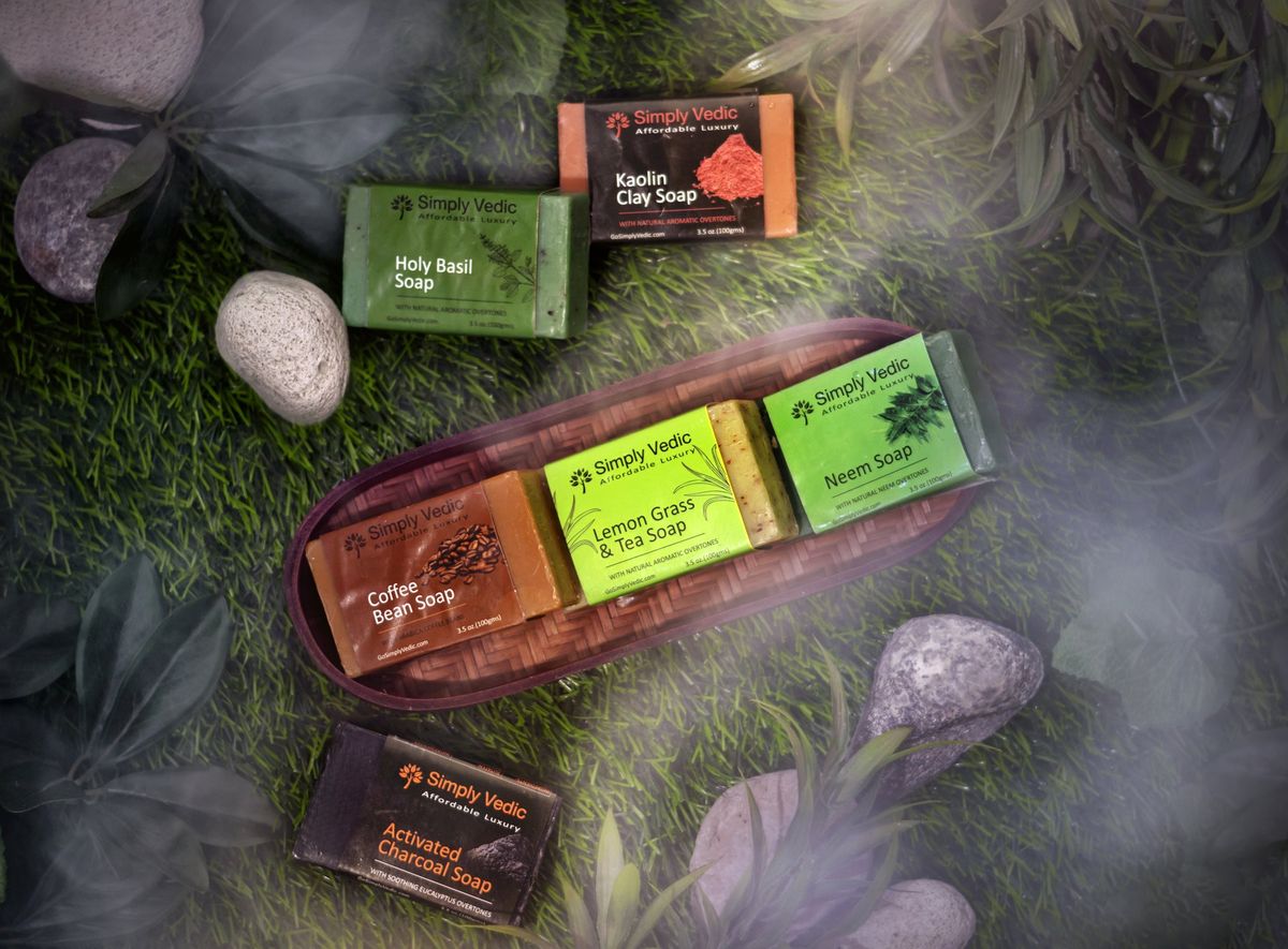 Simply Vedic soap range product photography by Team TSB