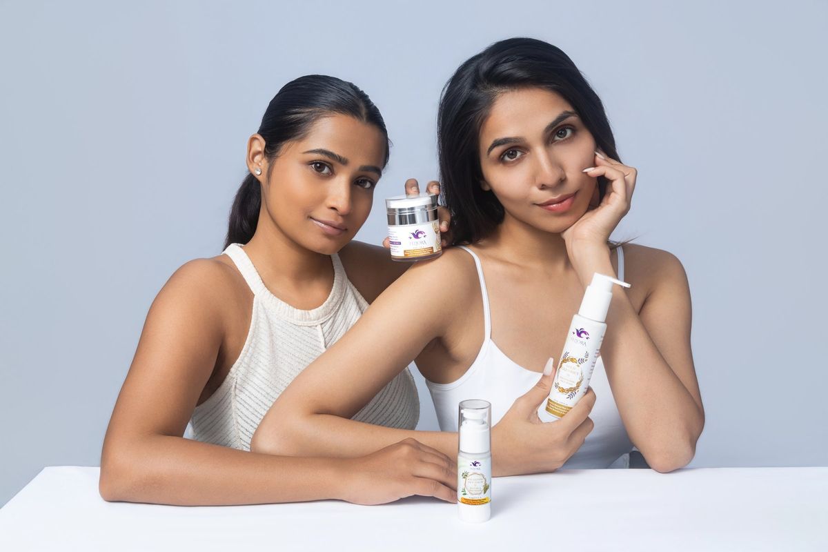 Skincare duo on model product photography by Team TSB