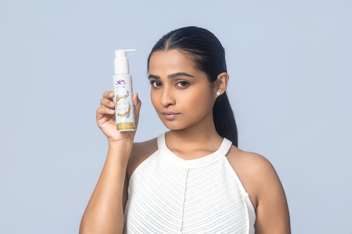 Skincare pump on model product photography by Team TSB